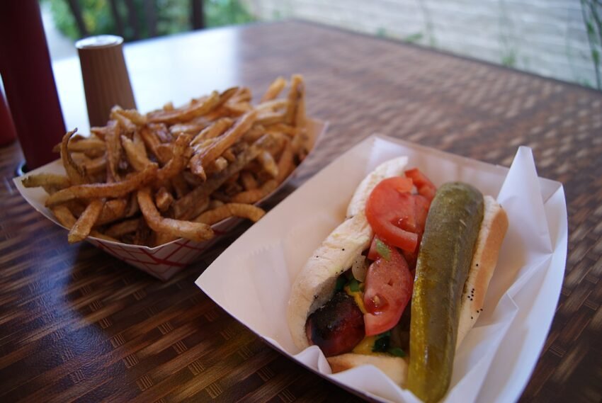 Chicago style hot dog